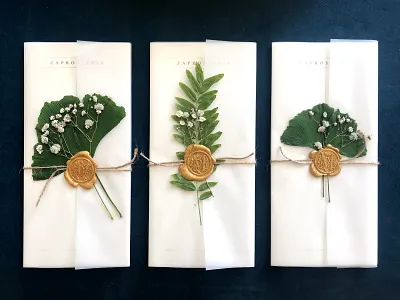 Wedding invitation - cover boho design invitation invite leaves nature wedding wedding invitation