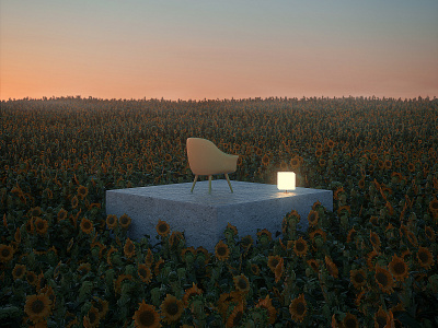 The views / 15 3d architecture cinema4d colors design field mood summer sunflower