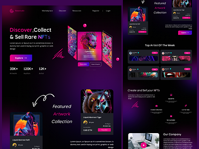 NFT Landing Page design home homepage landing page nft nft landing page nft site site uidesign uiux uxui web design webpage website