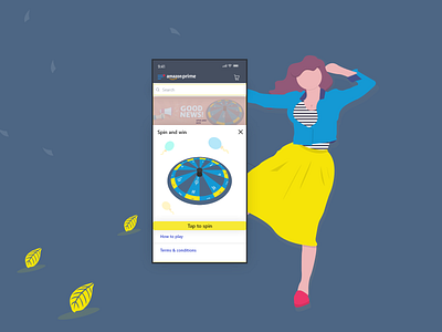 Amazon App Spin & Win Page Design app design illustration ui ux vector