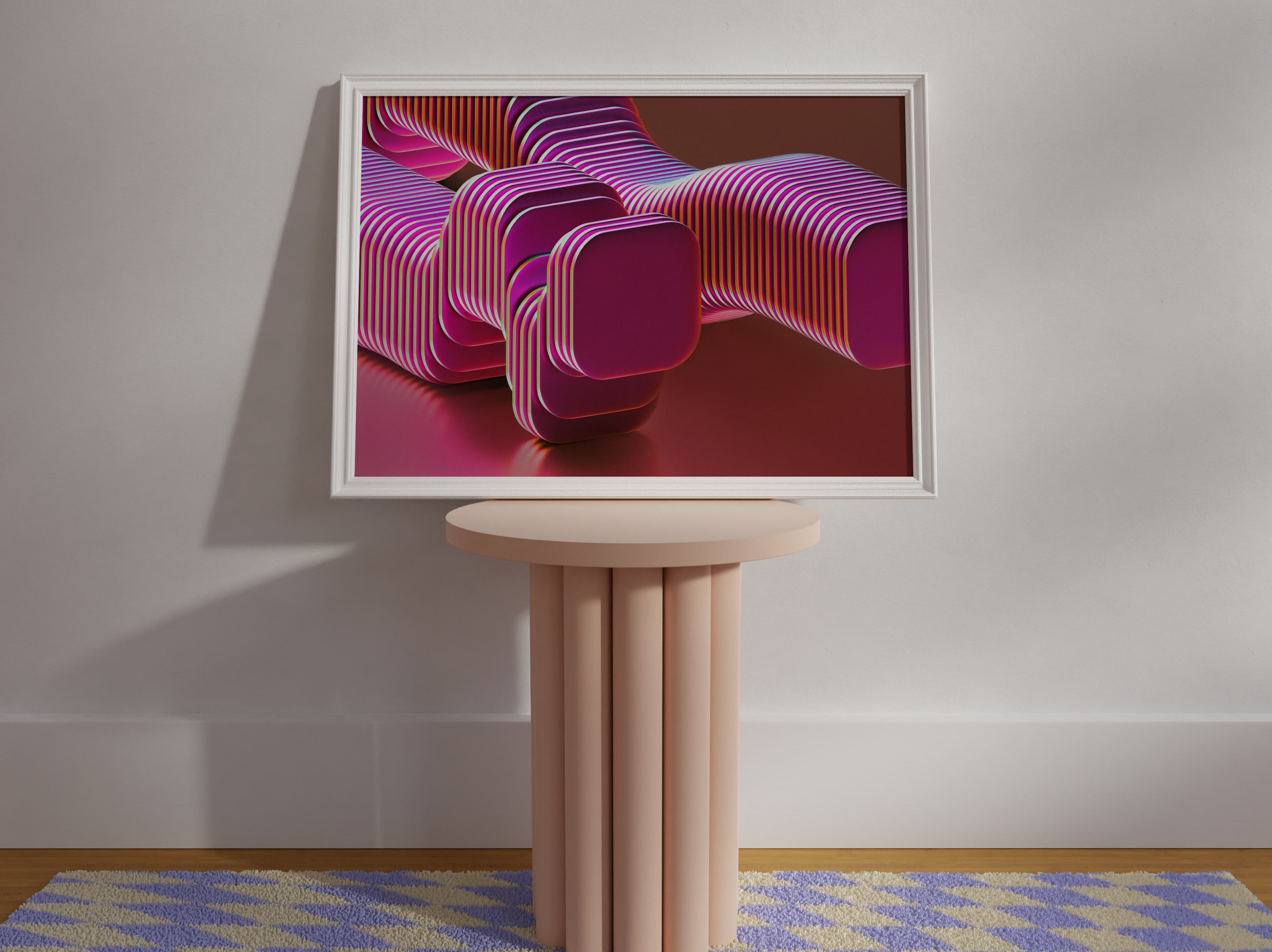 Abstract Poster In Atelier 3d abstract art artwork branding bright colors color blend colorful cover art design design atelier geometric art geometry graphic design illustration logo photoshop picture design pink poster design vector