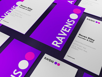 Ravens Business Card affinitydesigner blender blue branding business card businesscard c4d purple