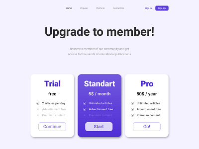 Pricing daily dailyui design pricing purple ui ux