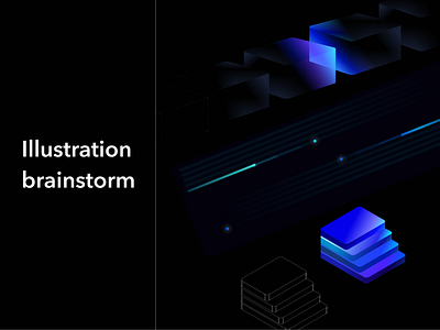 Illustration Brainstorm branding dark ui glow gradient illustration isometric visual identity