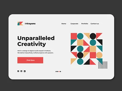 Web Landing page UI concept app app design cards ui geometric art geometry landing logo typeface typogaphy webdesign website white
