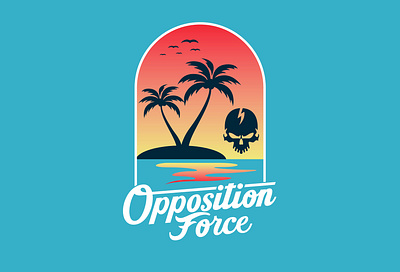Opposition Summer Shirt Design apparel design aqua branding design illustration lettering logo military screen printing summer tee design typography vector