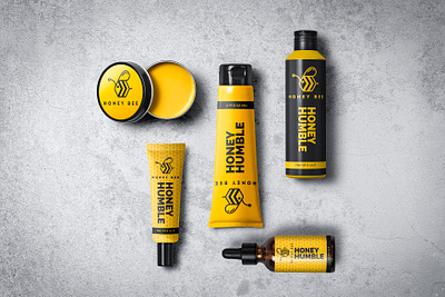 Honey Humble Bee - Cosmetics bee branding cosmetics display ecommerce honey humble packaging photoshop shop ui yellow