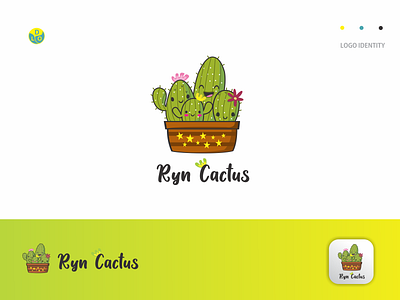 Ryn Cactus - Logo app design flat flat design icon illustrator logo logo design logo mark logos logotype