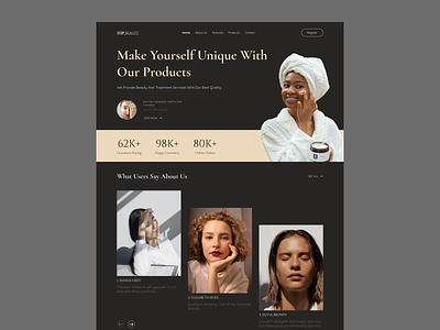 Self Care Website beauty branding care classic dark design elegant self care ui ux web woman