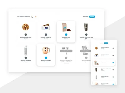 Product Selection Interface cards hubspot landing page material quiz ui ux web website