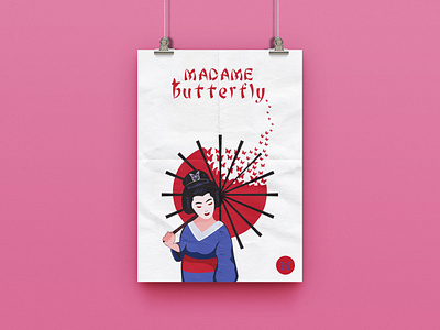 Madame Butterfly Illustration for Cover cover graphic design illustration vector