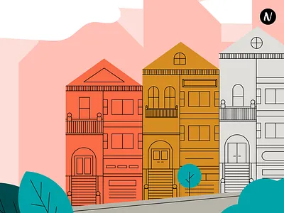 Nuna Neighborhood houses illustration neighborhood nuna san francisco