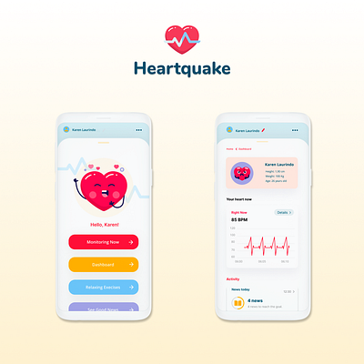 App Heartquake #2 design identidade visual ui ux