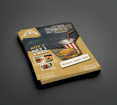 Burger Shop Marketing Flyer a4 size flyer flyer design flyer template