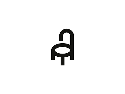 A chair a black brand branding chair design elegant furniture letter logo logotype mark minimalism minimalistic modern shop sign store typography vector