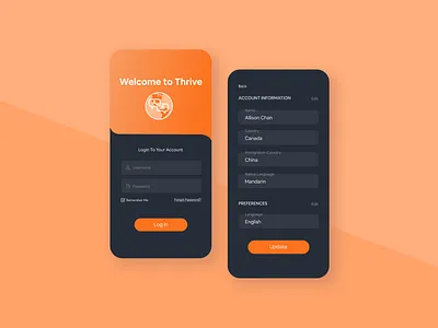 Thrive Project design hackathon mockup ui ux