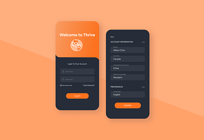 Thrive Project design hackathon mockup ui ux