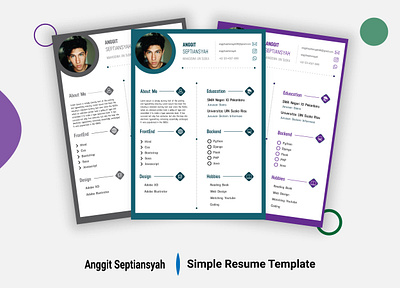 Simple Resume Template creative design creativeresume curriculum vitae education illustration resume template