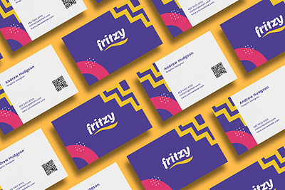 Joyful Fritzy Business Card bakery business card candy clean colorful corporate creative design ice cream name card purple stylish template