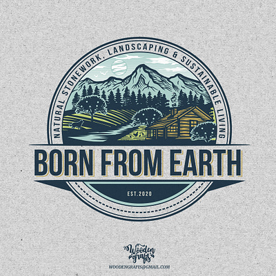 Vintage Logo Design black and white branding design handdrawn illustration logo tshirtdesign vector vintage woodengrafis