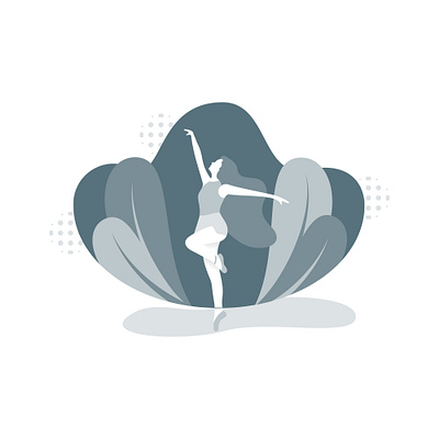 Girl dance ballet flat illustration ballet dance dancer dark flat illustrator girl landing page