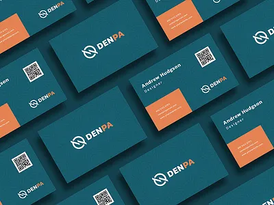 Simple Denpa Business Card agency business card clean company corporate creative design green name card orange pattern professional simple template