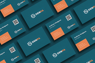 Simple Denpa Business Card agency business card clean company corporate creative design green name card orange pattern professional simple template