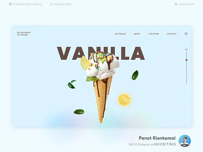 Bitter Sweet Ice Cream branding design flat minimal typography ui ux web website design