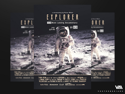 Explorer - Flyer / Poster design explorer flyer flyer artwork flyer design flyers moon movie poster photoshop poster poster a day poster design posters space vectormedia vectormediagr