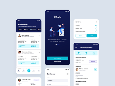 Khepia app design branding delivery app design system illustration interaction design ios mobile product design sharing space user interface design ux design