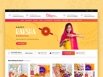 Ecommerce home page - Indian Traditional Style aamir mansuri commerce e commerce e shop ecommerce eshop fashion landing page rakhi design raksha bandhan shop site store ui ux web web page webdesign website design