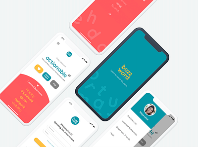 BuzzWord - Concept dailyui education english language learning minimalist mobile ui