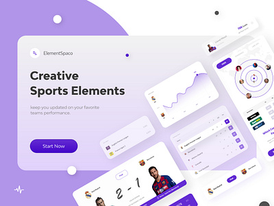 ElementSpaco - Sports Elements application design card design cards cards ui design sport sport elements sports sports design ui ui design uiux web design web development company website