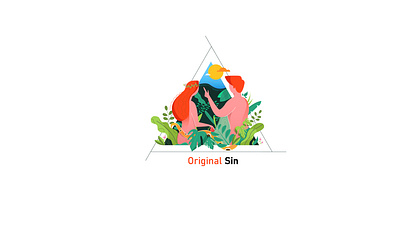 Original sin adam art characterdesign digital dribbbleshot eve illustration leaf minimal plant tree vector