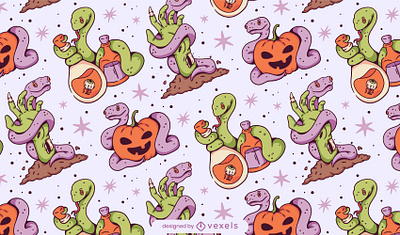 Halloween Snakes Pattern art design draw graphic design illustration