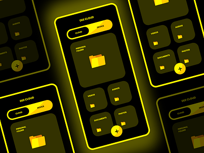 Cloud File Manager App UI - Dark Mode adobexd app design app ui dark ui file manager file manager app ui interaction madewithadobexd mobile ui tutorial ui ux