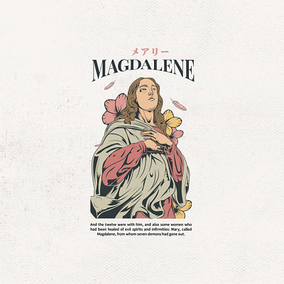 Magdalene art artwork christian classic drawing illustration illustrator t shirt unique vector