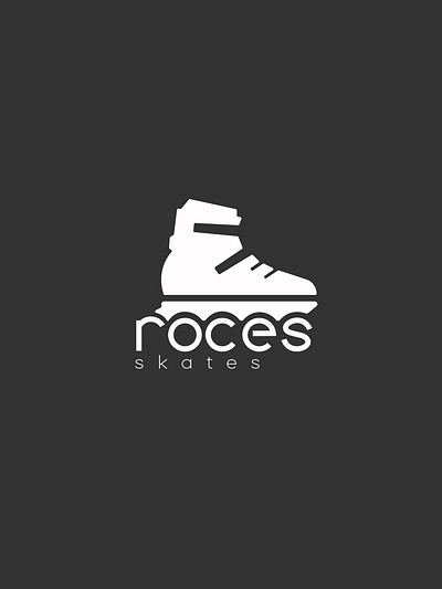 Roces skates 2d branding logodesign minimalist logo rollerskates vector white