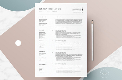 One Page Resume Template clean resume creative resume curriculum vitae cv template download free minimal resume modern modern resume page professional resume resume template template