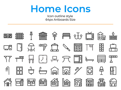 Home icons pack app icon illustration logo ui vector web