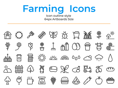 Farming icons pack design icon illustration ui