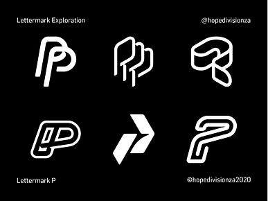 Lettermark P branding design icon logo typography vector