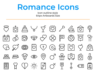 Romance icons pack app icon web