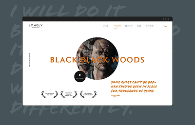 Movie production company website - hero section hero section ui ux web