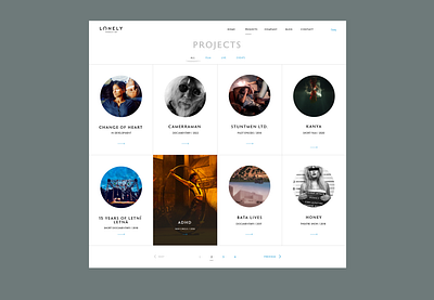 Movie production company website - projects section adaptive grid layout projects ui ux web