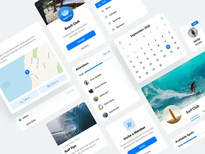 The Club Components- Light Mode branding components design design system glucode light mode ui uikit ux web