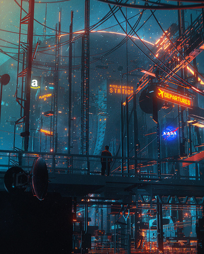 Middleworld 3d 3d art c4d cyberpunk dangiuz octane octanerender