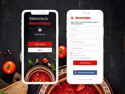 DailyUI_001_Sign up mobile page borsch borscht dailyui 001 design mobile mobile app mobile design signup ui ukraine ukrainian ux