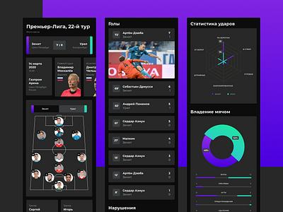 Football statistics chart diagrams football statistics summary ui uidesign web website