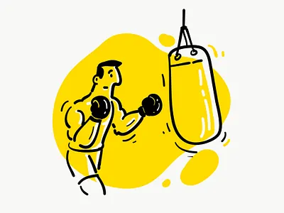 Boxing practice boxing branding energy illustraion practice vector yellow